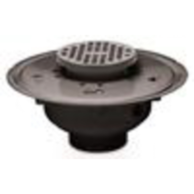 DRAIN 3-4 PVC BODY ADJUSTABLE COMMERCIAL 72013 5" ROUND STAINLESS STEEL GRATE